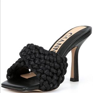 Woven Square Toe Dress Heels